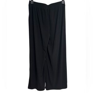 Black Stretchy Wide-Leg Pants | Comfy Slinky Lounge Trousers